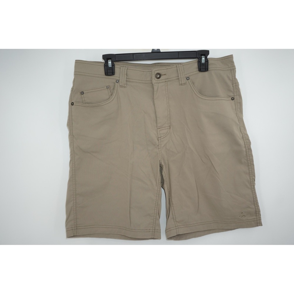 PrAna Shorts‎ Men's 35W 9L Khaki Tan Hiking Outdoor Stretch Nylon Casual Trail